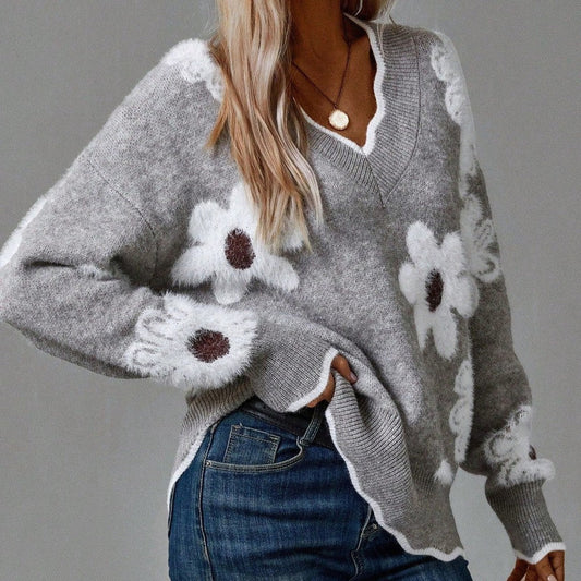 Thea - Elegante bloemenpullover
