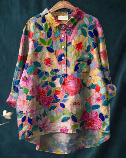Jenny | Elegante bloemenblouse met knopen