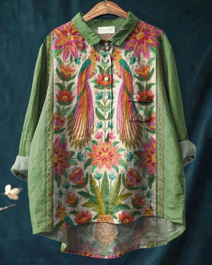 Jenny | Elegante bloemenblouse met knopen