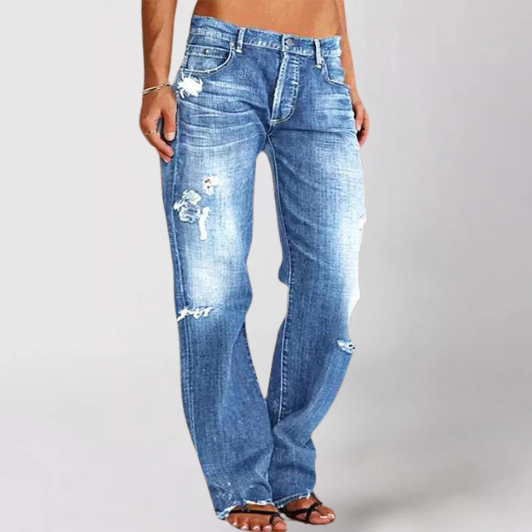 Priscilla™ | Denim Spijkerbroek met Wijde Pijpen