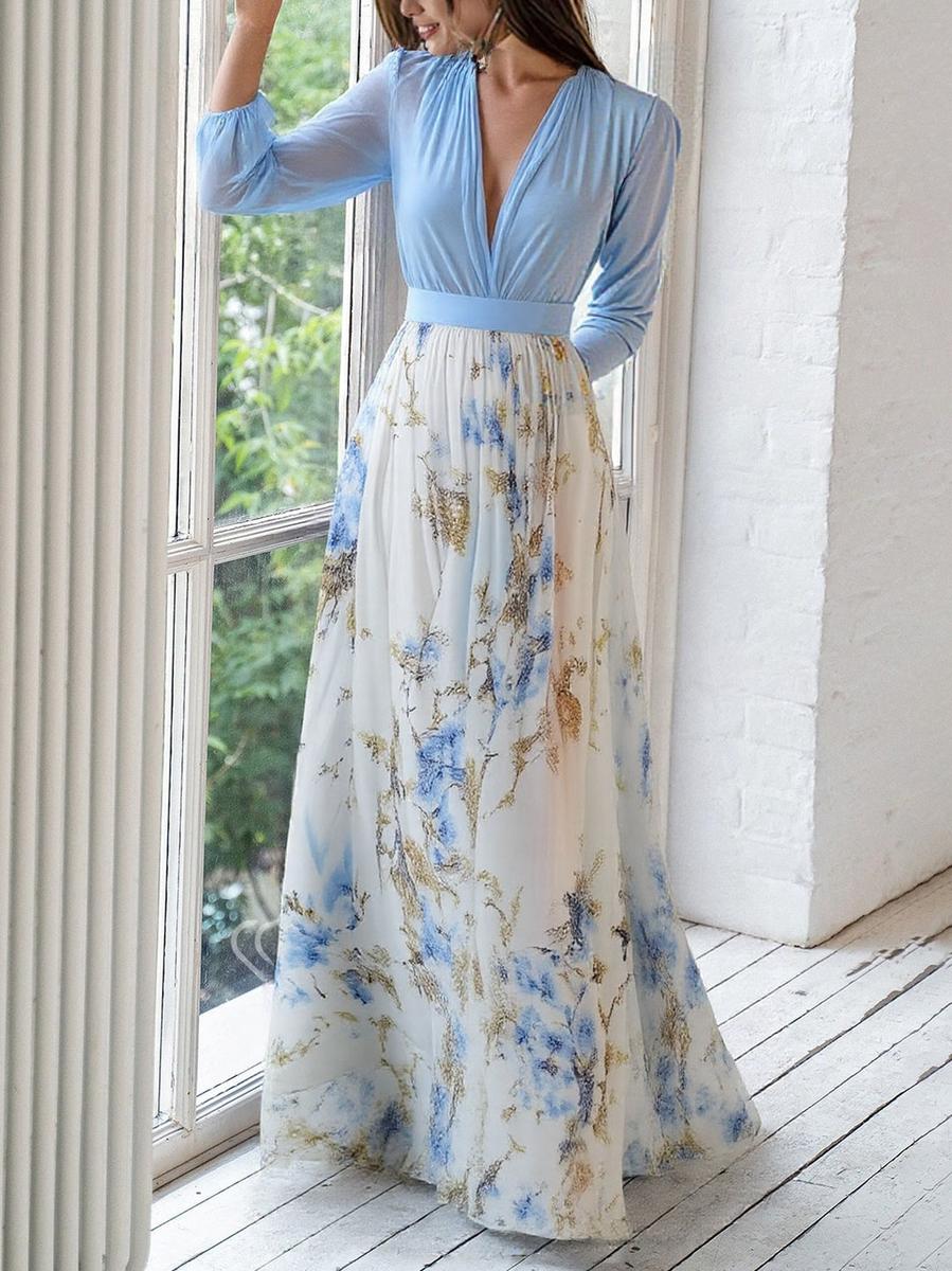 Elena - Maxi-jurk met schitterende bloemenprint