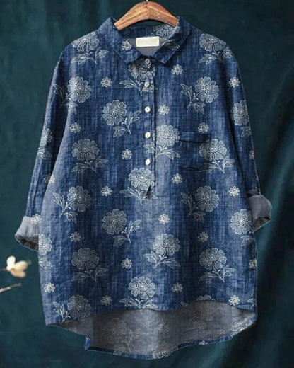 Jenny | Elegante bloemenblouse met knopen