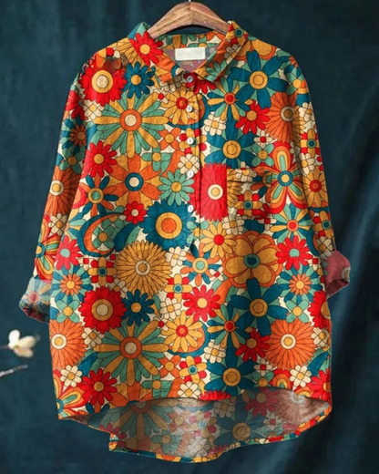 Jenny | Elegante bloemenblouse met knopen