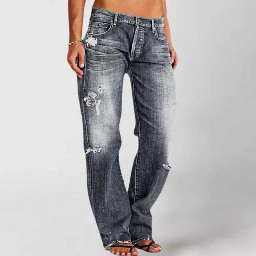 Priscilla™ | Denim Spijkerbroek met Wijde Pijpen