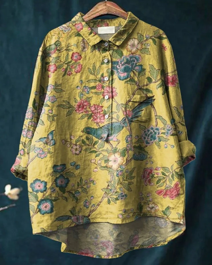 Jenny | Elegante bloemenblouse met knopen
