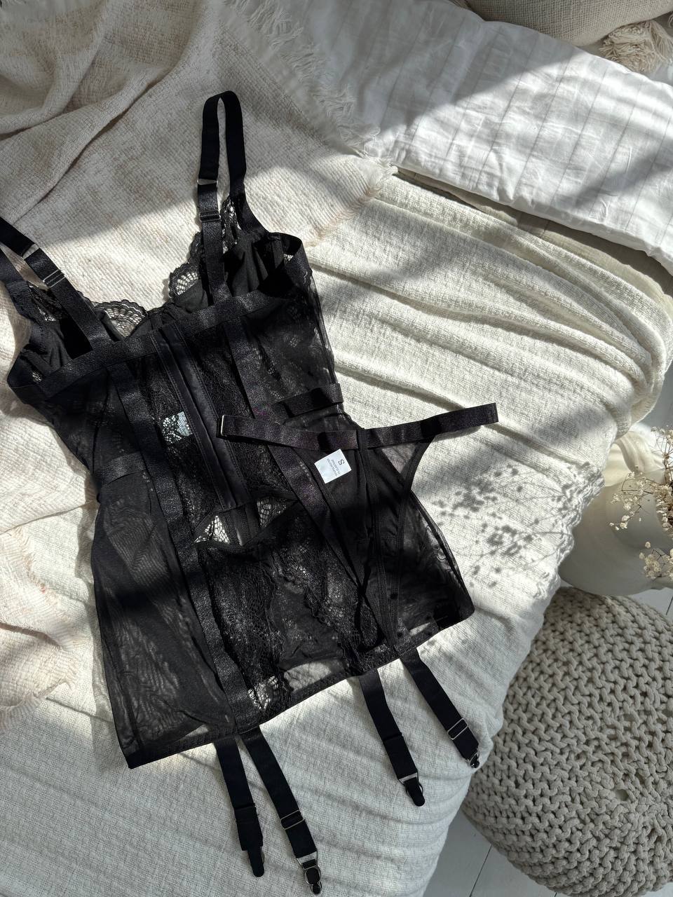 Alessandra™ | Zwart Satijnen Nachthemd Mirage