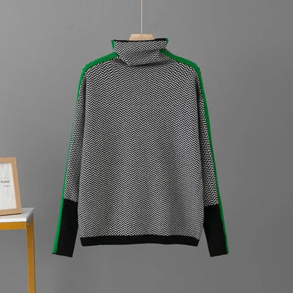 Leni - Chique Geribbelde Pullover met Vischgraatmotief