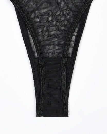 Eline™ | 4-delige transparante mesh lingerieset