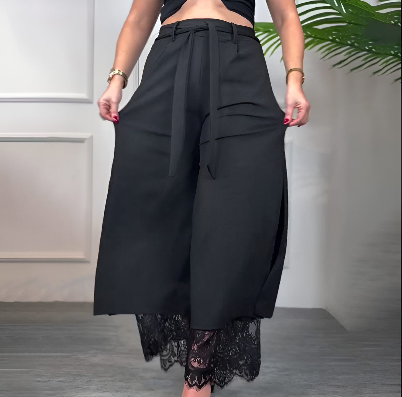 Sophie™ | Wijde Broek met Kant