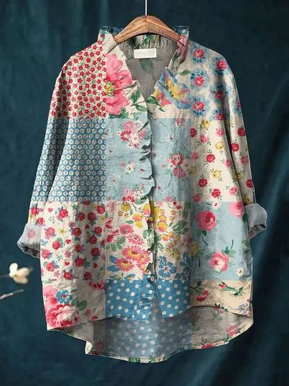 Jenny | Elegante bloemenblouse met knopen