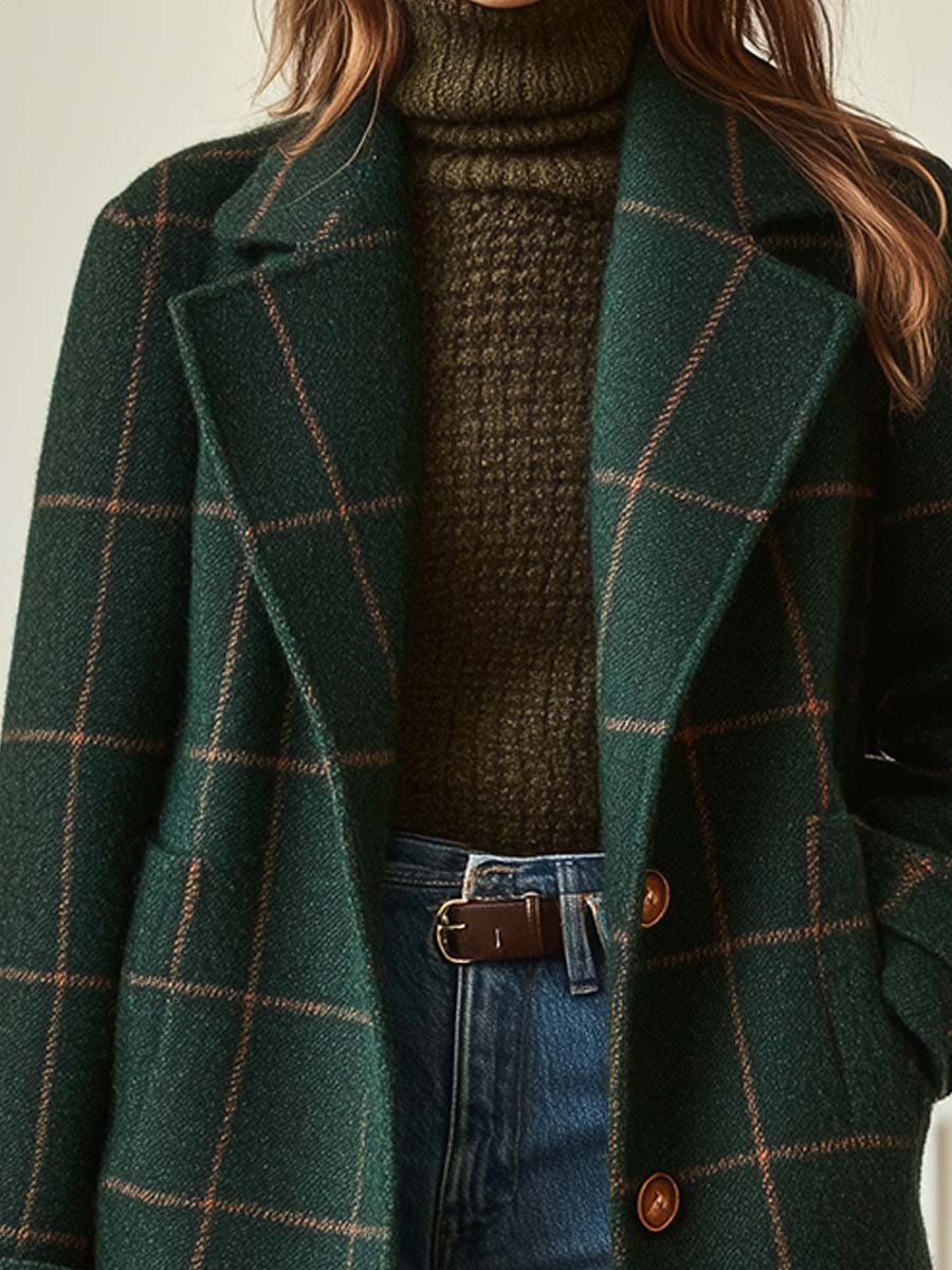 Elena - Manteau Classique À Carreaux