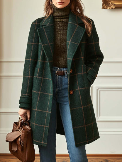 Elena - Manteau Classique À Carreaux