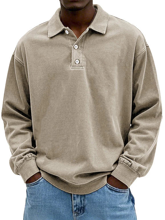 Théo™ | Casual polo met lange mouwen