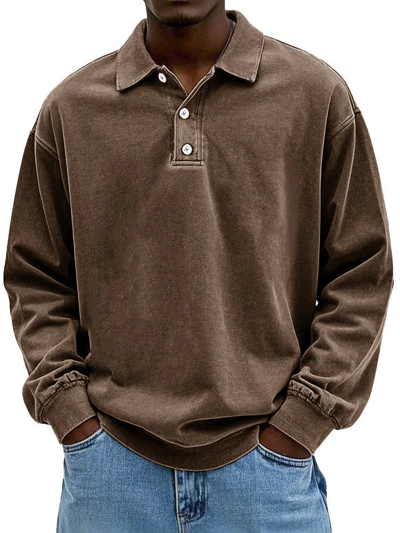 Théo™ | Casual polo met lange mouwen